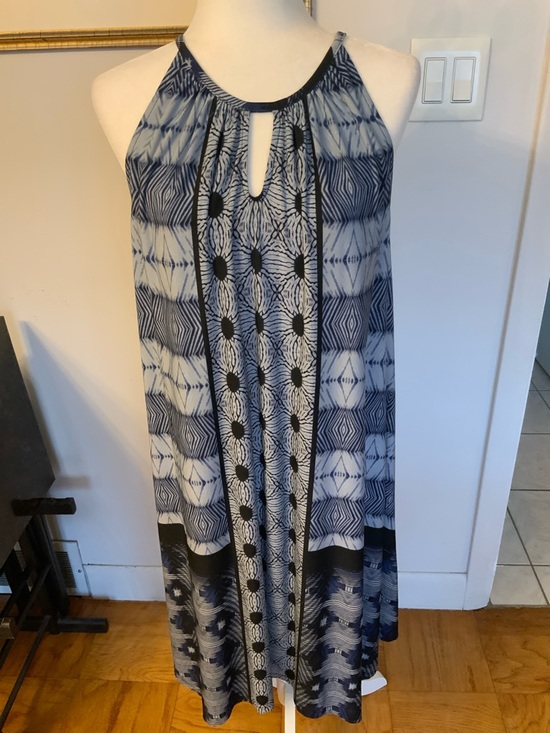 Chico's Dresses & Skirts - Chico's Navy and Light Blue Geometric Halter Tank Dress